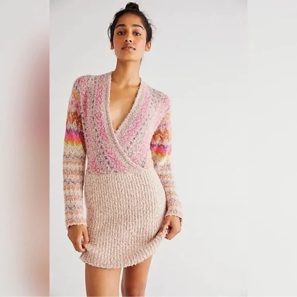Free People - Forever Fairisle Dress in Strawberry Combo - Picture 1 of 7